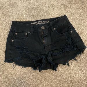 Black American Eagle denim shorts
